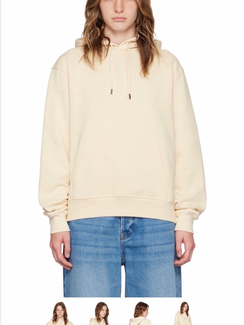 JACQUEMUS Le Sweatshirt Brodé Beige Hoodie Size S